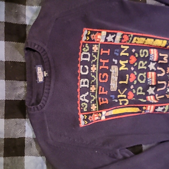 Vintage.  Made in USA. Lands' End Knit Alphabet sweater.  Women's Large. 🔥 - Picture 4 of 15